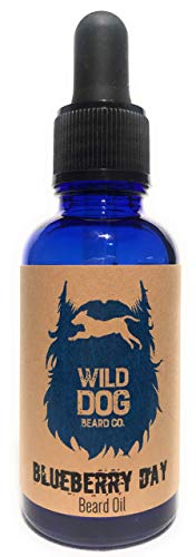 Wild Dog Beard Oil for Men - Blueberry Day Scent, 1 oz - Lightweight Oil Formulated to Soften, Hydrate and Condition All Beard Lengths, while Encouraging Beard Growth and Reducing Itchiness