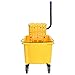 Goplus Commercial Mop Bucket Side Press Wringer Cleaning Caddy with 35 Quart Larger Capacity, Yellow