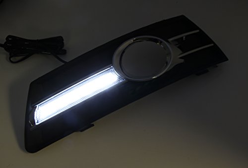 iJDMTOY Xenon White OEM Fit 8W High Power LED Daytime Running Light Kit For 2009-2011 Volkswagen CC