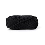 Maypluss 1.25 inch Wide Sewing Knitting Crochet Tshirt Yarn 3 Pack-35 Yard (Black)