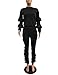 Fashion Two Piece Outfit Ruffle Suit Sweatsuit Tracksuit for Young Women,Black,Large/US12-14