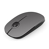 Jelly Comb 2.4G Slim Wireless Mouse with Nano Receiver, Less Noise, Portable Mobile Optical Mice for Notebook, PC, Laptop, Computer, MacBook MS001 (Gray)