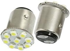 BENSSHOP 2 Pcs Car 1157 BAY15D Bayonet White 1210 SMD 9 LED Tail Brake Light Bulb Lamp 429YC