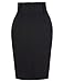 Belle Poque Black Knee Length Pencil Skirt Wear to Work Pencil Skirt Black, Medium KK271-1