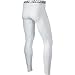 NIKE Men's Pro Tights, White/Matte Silver/Black, Small