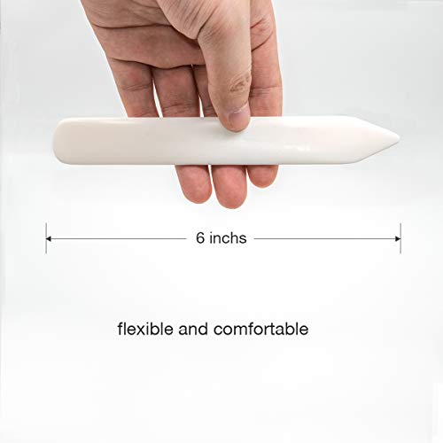 Real Bone Folder & Paper Creaser Set, Crafting Scoring Burnishing Folding Scrapbooking Tool for Leather Paper Crafts, Cards DIY Handmade Bookbinding by DeedyGo