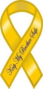 Magnet Keep My Brother Safe Yellow Ribbon