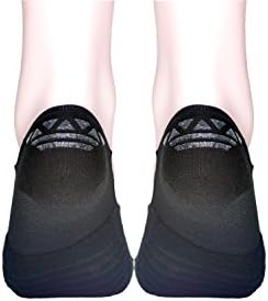 Men No Show Premium Socks 3pack Reinforced Heel and Toe Thick Cotton Bottom Dot Protection and Anti Slip (M, Black)