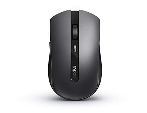 Rapoo 7200M mice RF Wireless+Bluetooth Ambidextrous Grey