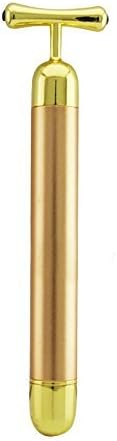24K Golden Energy Beauty Bar Face Pulse Firming Massager Waterproof Facial Roller Massage Stick Skincare Wrinkle Treatment Lady Body Care (gold)