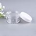 ericotry 24PCS 15 Gram 15ml 0.5oz Refillable White Plastic Screw Cap Lid with Clear Base Empty Plastic Sample Container Jars for Cosmetic Make Up Cream Lotion Eye Shadow Nails Powder Gems Jewelry
