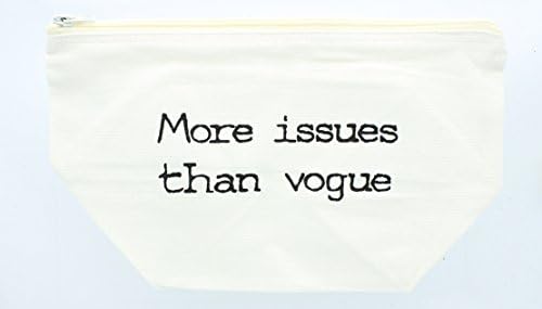 Off White "More Issues Than Vogue" Make up Bag, 7" x 12".