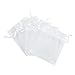 Anleolife 100pcs Organza Jewelry Candy Pendent Mixed Color Mini Gift Pouch Bags Wedding 3x4(white) by Anleolife
