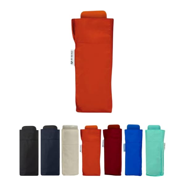 SMATI Mini compact folding umbrella - Pocket size 18cm, windproof, 200g ultra light, manual, travel umbrella, mixed umbrella, Colour ORANGE