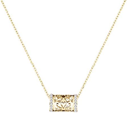 Latitude 22 Gold Tone Barrel Pendant Necklace 24K Gold Plated for Women