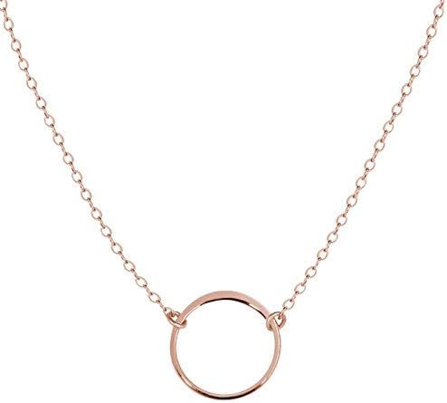 Wild MoonstoneKarma Open Circle Necklace, Dainty 14k Rose Gold Filled, Won't Fade