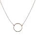 Wild Moonstone Karma Open Circle Necklace, Dainty 14k Rose Gold Filled, Won't Fade