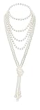 Zivyes Art Deco Jewelry 1920s Pearl Necklace Long Necklace for Women Gatsby Flapper Accessories Vintage Party (A-Knot Pearl Necklace2 + 59" Necklace1)