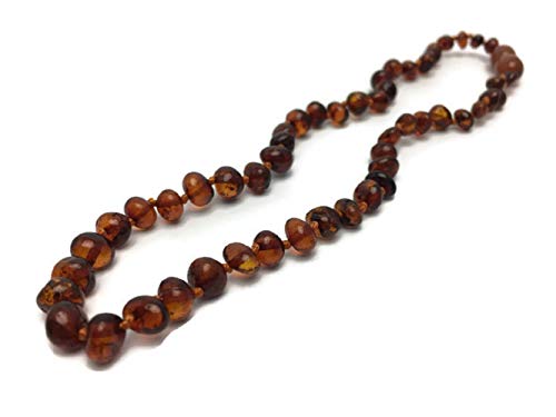 Baltic Amber Necklace Polished 12.5" Authenticy Certificate All Natural 100% Safe (Cognac) - Thumbnail 4