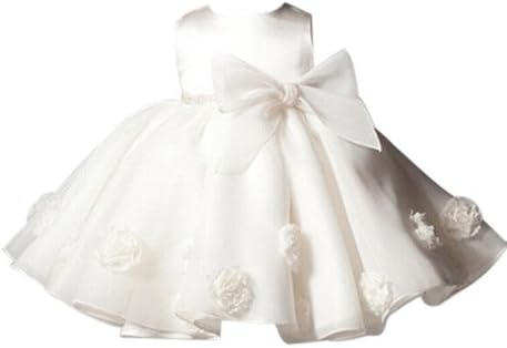 Amazon Co Jp 子供ドレス部屋 大きなリボンのドレス 白 キッズドレス ベビードレス プリンセス 結婚式 発表会 誕生日 フォーマル ドレス 80cm 服 ファッション小物