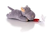 Binky Frenz Pacifier Holder by Little Riddle! Harry Hippo Stuffed Animal Pacifier with Baby Pacifier for 0-6 Months (no Teeth) - Fits All Ring Pacifiers as Infant Grows! Lightweight Paci and Plushies