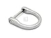 CRAFTMEMORE D-Rings Screw in Shackle Horseshoe D Ring DIY Key Holder Purse Accessories for 1 Inch Strap 4 Pack (Silver)