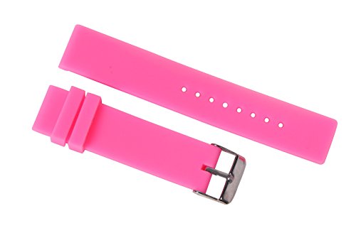 22mm Water Resistant Replacement Watch Bands Belts Rubber Silicone Nonslip Embossed Pattern in Pink