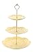 3-Tier Ceramic Cupcake Stand - Elegant Embossed Porcelain Dessert Display Cake Stand - Colorful & Diverse for Baby Shower, Birthday, Wedding, Tea Party (Canary Yellow)