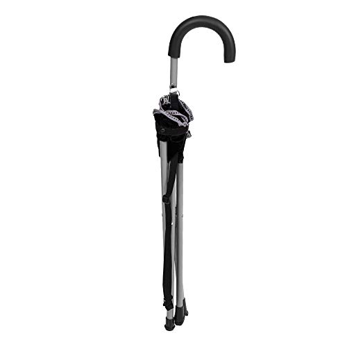 Mac Sports Folding Cane Chair for Women and Men | Walking Stick, Stool-Style, Folding Cane, Cane with Seat, Quad Base, Collapsible, Folding Stools for Adults and Seniors, Travel Friendly | Black - Thumbnail 5
