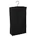 Household Essentials Door Hanging Laundry Bag, Washable Canvas Bag with Loop Handle, Holds Two Loads of Laundry, Great for Dorms and Small Spaces, Black