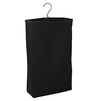 Household Essentials 149-1 Hanging Cotton Canvas Laundry Hamper Bag - Black