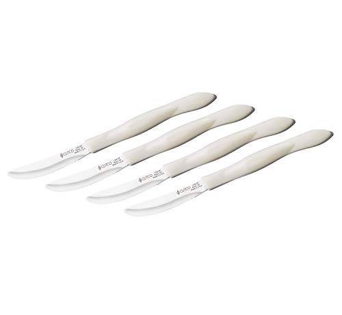 Cutco Knives With Micro Fiber Polishing Cloth. 4-Piece Table Knives (1759) Set, Pearl Handle, with Tray (1745)