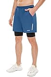 VEOBIKE Mens Marathon Shorts 2 in 1 Breathable