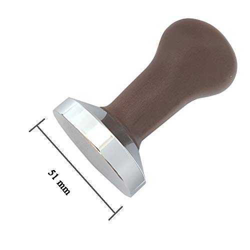 Joy-Now Espresso Zubehör 51mm Tamper Set - Vintage Holz Kaffee Tamper mit Silikonmatte Ständer - Barista Tamper Tool – Bild 5