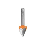 60-Degree V-Groove Bit, 1/4-Inch Shank, 1/2-Inch Diameter, Carbide-Tipped
