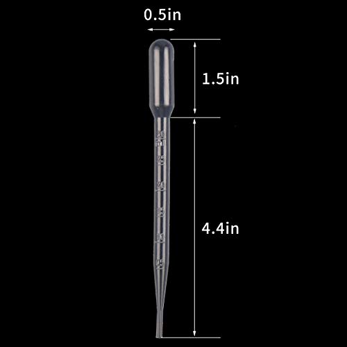25pcs Plastic Transfer Pipettes 3ml for Laboratory Daily Use