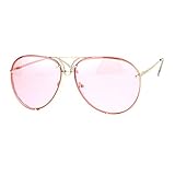 SA106 Retro Vintage Rimless Color Oceanic Lens Aviator Sunglasses Pink