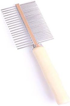 Cat and Dog Wood Handle Combs Professional 2 in 1 Double Side Pet Grooming Deshedding Combs for Long and Short Hair Pets