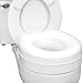 HealthSmart Portable Elevated Raised Toilet Seat Riser that fits Most Standard Seats, White primary