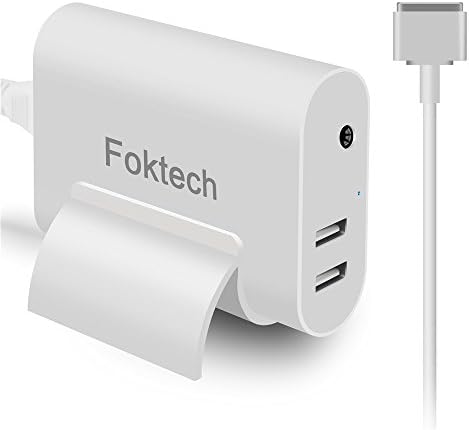 Replacement Macbook Air Charger 45w T-Tip Laptop Power Adapter Charger with 2 USB Ports for Apple Macbook Air 11 13 inch A1436 A1465 A1466(After June 2012)+ Little Base