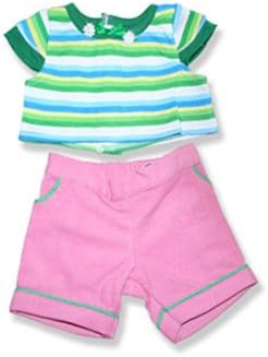 The Bear Mill Stripe Top and Pink Pants - 6087 Fits 15" - 16" Bears, Includes Build a Bear,, and Stuff Your own Animals.