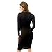 ALAIX Women Sexy Turtleneck Long Sleeve Stretchy Bodycon Tight Pencil Midi Dress