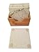 Marble Coaster Gift Set with Bamboo Holder, Set of 4 (White)