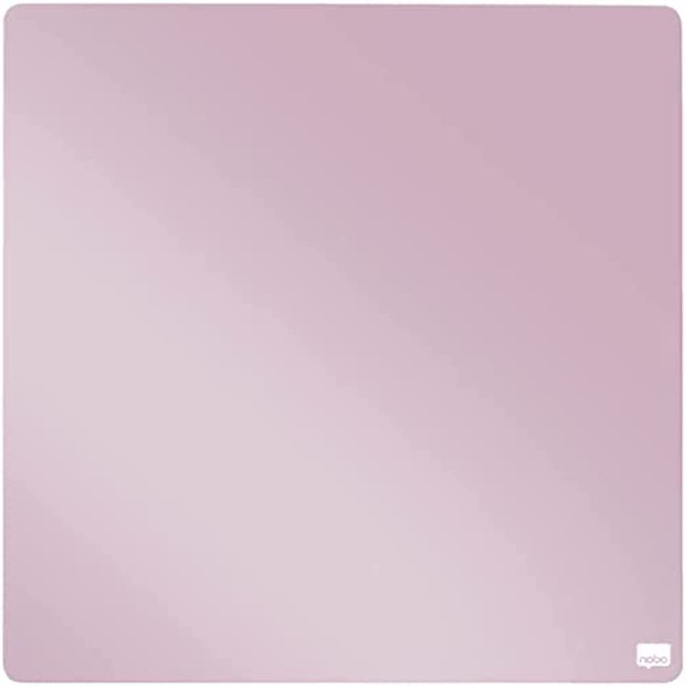 Nobo Mini Magnetic Whiteboard Coloured Tile, Frameless, Dry Wipe, Easy Clean, Wall Mountable, Home/Office, 360 x 360 mm, Rose Pink, 1915623