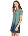 ROMWE Women's Tunic Swing T-Shirt Dress Short Sleeve Tie Dye Ombre Dress Green Large