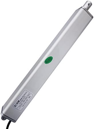 SOViK12V DC 12 inch Stroke Linear Actuator Electric Cylinder with Mounting Brackets Max Force 44 pounds High Speed 1.8" per sec Square Tube 7/4"(W) x7/4"(H) (Solid Shaft End)