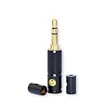 DCFun 3.5mm 3-pole Headphone Jack Male Plug Repair Replacement Solder Adapter, Copper Plated Metal Housing Plug