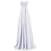 Ouman Sweetheart Bridesmaid Chiffon Prom Dress Long Evening Gown White 2XL