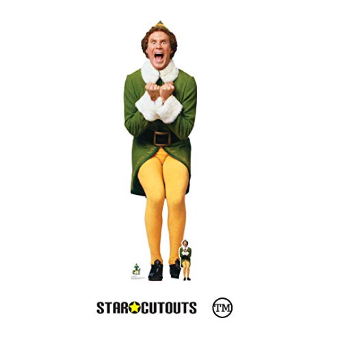 STAR CUTOUTS SC1289 Official Buddy The Elf (Will Ferrell) Christmas Party Lifesize Cardboard Cutout Height 187cm, Multicolour