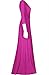Bon Rosy Women's 3/4 Sleeve Deep V-Neck Maxi Faux Wrap Solid Dress 25bb Magenta L